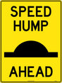 Road Sign - Speed Hump Ahead Poly