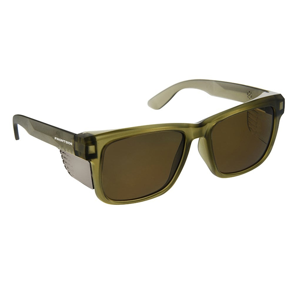 Safety Glasses Frontside Polarised Smoke Lens With Khaki Frame Carton Of 144