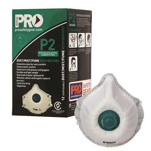 Dust Masks P2+Valve+Carbon Box Of 12