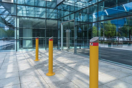 Angled Cap Heavy Duty Steel Round Bollards