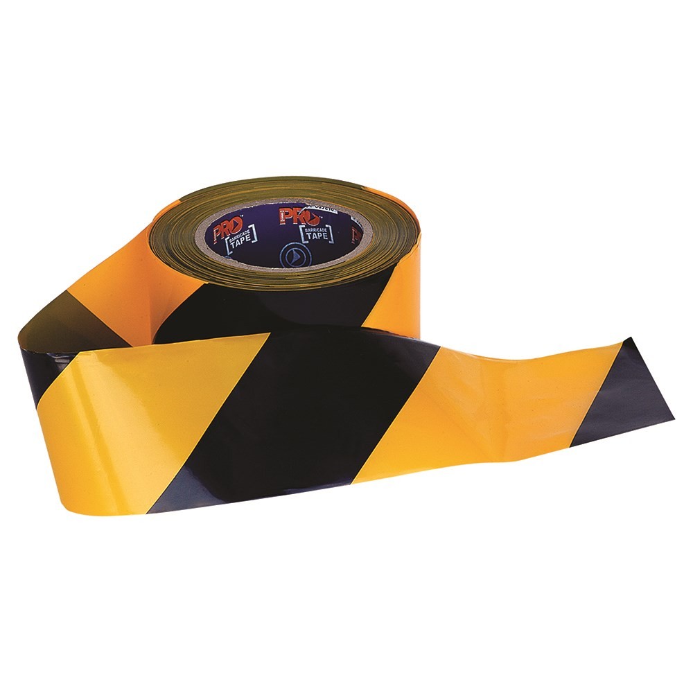 Barricade Tape - 100mx75mm Yellow / Black 5pk