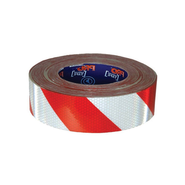 Self Adhesive Reflective Hazard Tape Red & White 50mx50mm