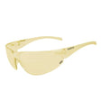 A pair of protective eyewear with an amber yellow lens and a polycarbonate frame.