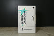 A white battery charging cabinet with green and black branding on the front, labeled 'BATTERY CHARGING' and the brand 