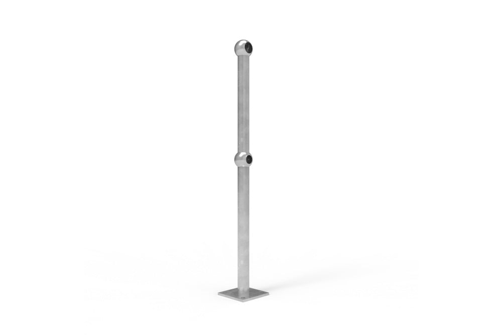Ball Fence Gate - Post For W-Beam Surface Mounted