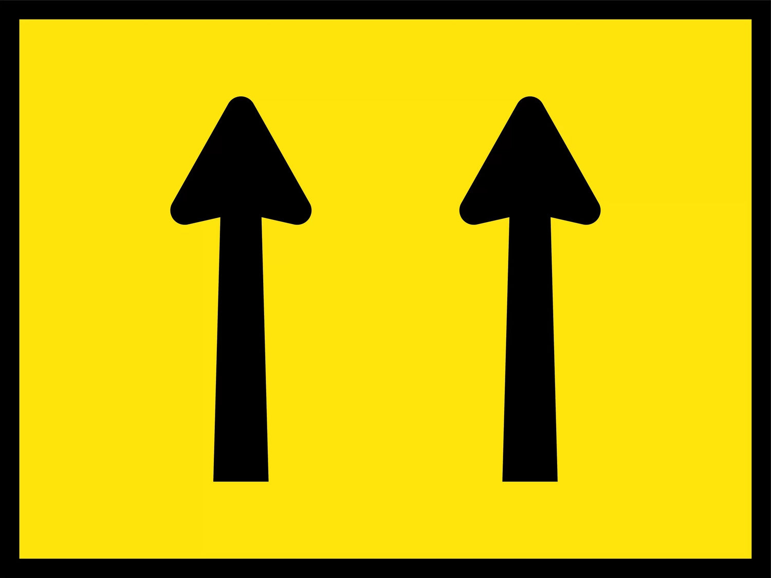 Boxed Edge Sign - Lane Status 2 Lane With Magnetic T