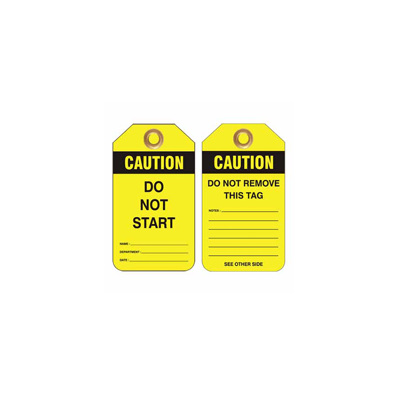 Heavy Duty PVC Tags, Pkt 25 – Caution Do Not Start