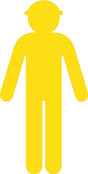 Yellow Cutout Safety Construction Worker Arms Down