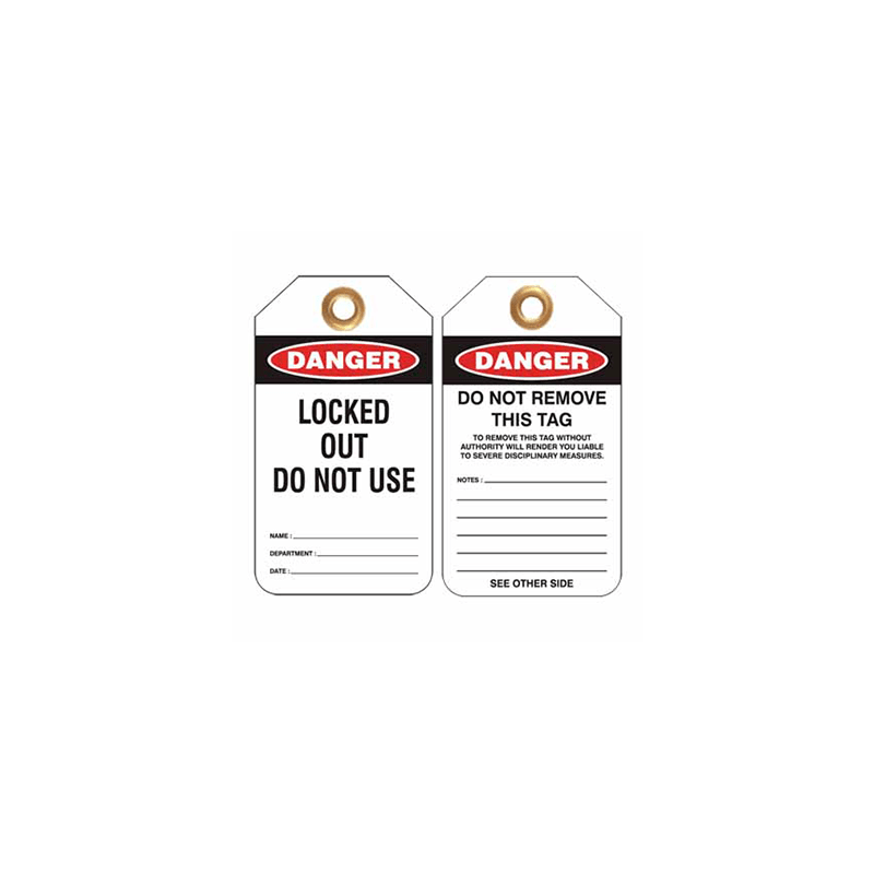 Heavy Duty PVC Tags Pkt 25 – Danger Locked Out Do Not Use