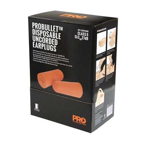 Probullet Disposable Uncorded Earplugs 200pk
