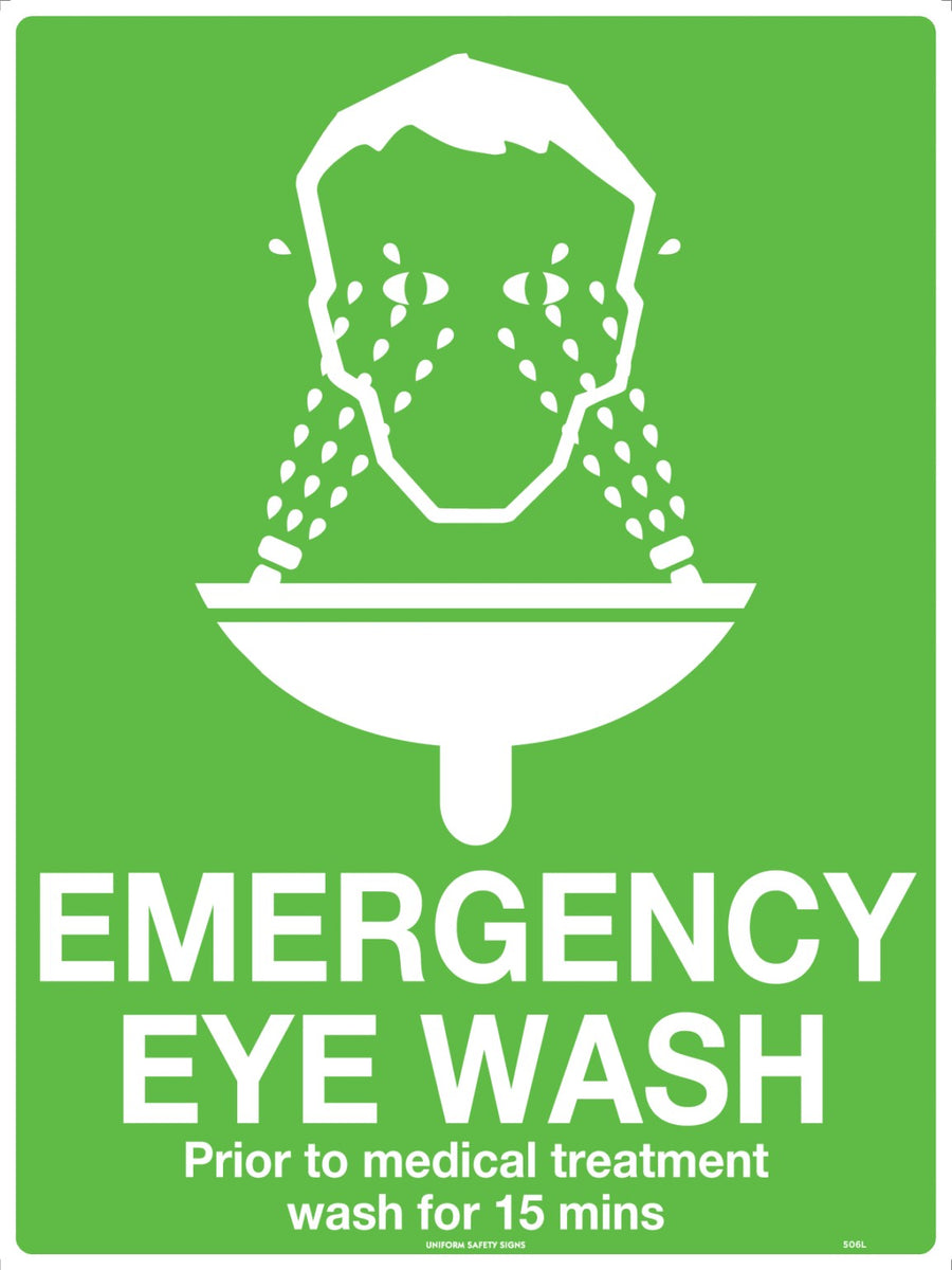 Buy Emergency Information Sign - Emergency Eye Wash Online | $25.00 AUD