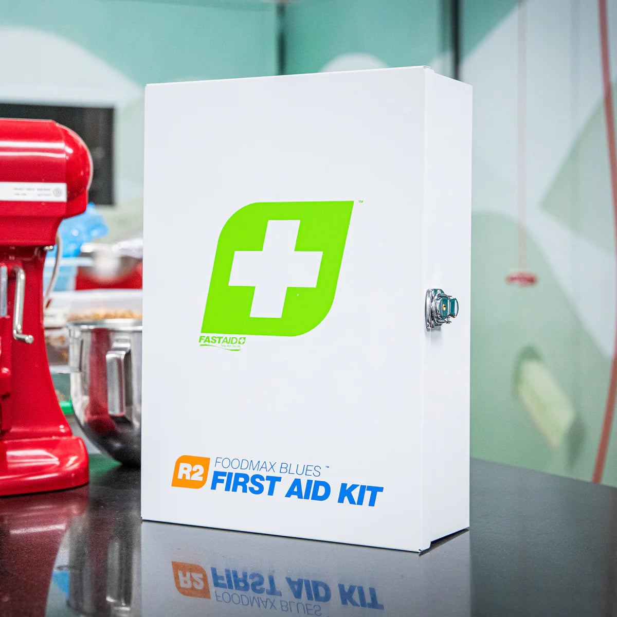 R2 Foodmax Blues First Aid Kit, Metal Wall Mount
