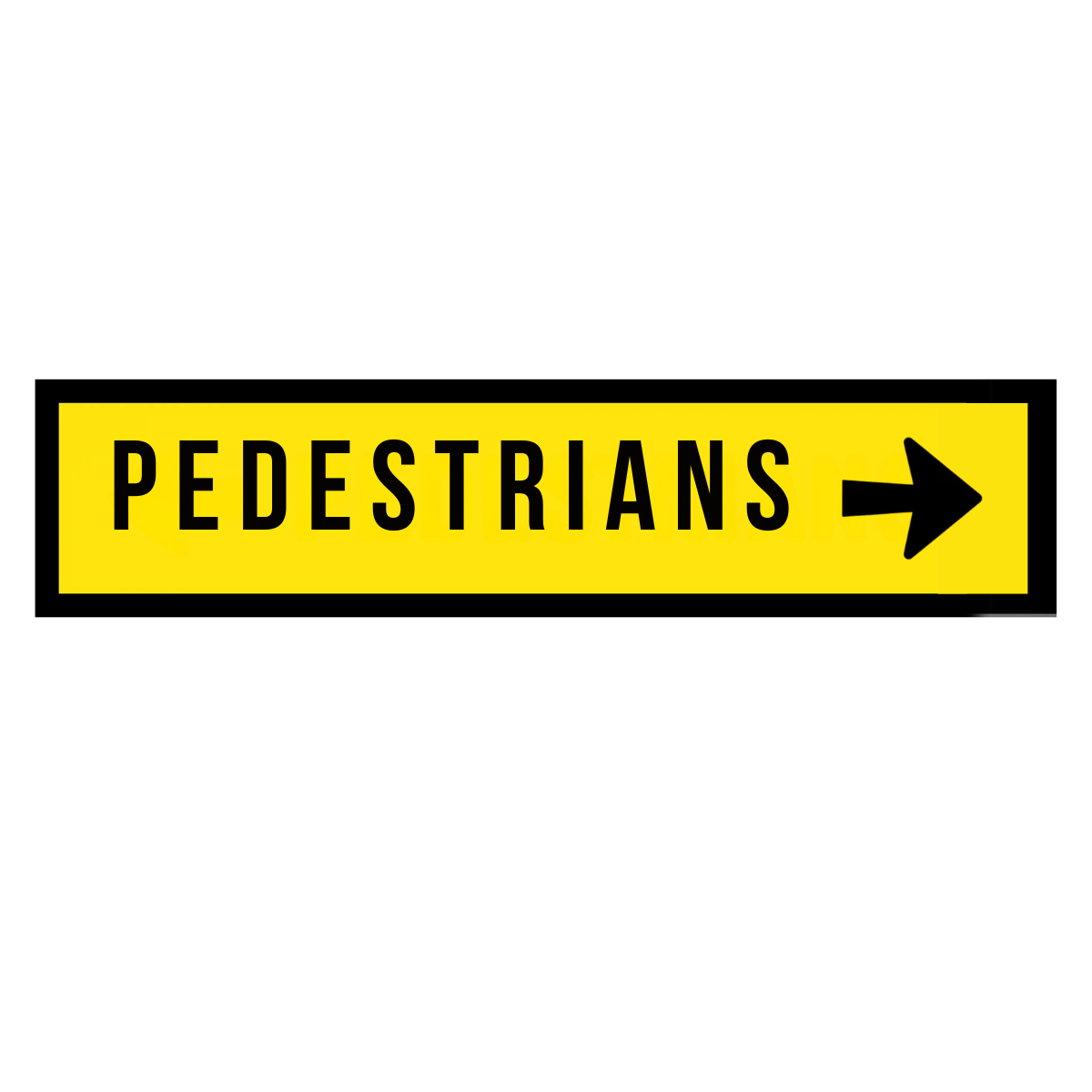 Boxed Edge Sign - Pedestrians Left or Right Arrow