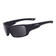 A pair of black protective eyewear with a dual-lens design and a soft-touch frame finish.