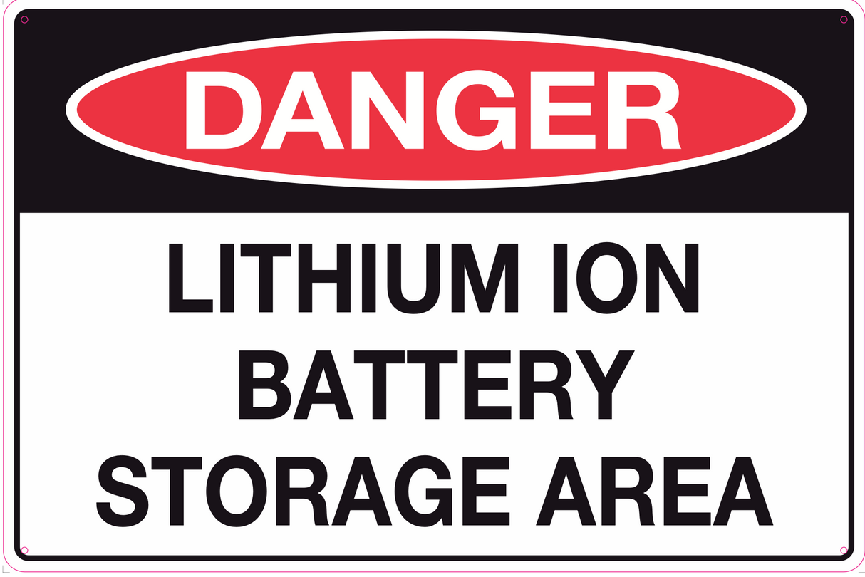 Danger Sign - Lithium Ion Battery Storage Area