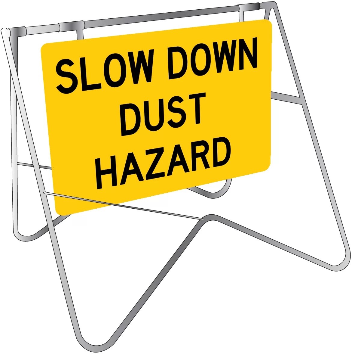 Buy Swing Stand Signage - Slow Down Dust Hazard Online | $169.00 AUD