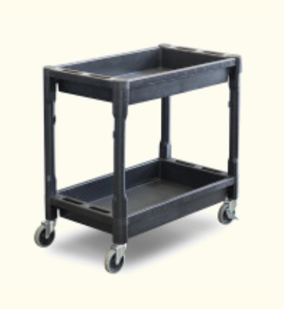 Buy Utility Cart - 2 Level Service Cart - Plastic with Castors and ...