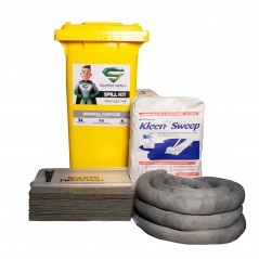 What types of spills can a chemical spill kit be used for?